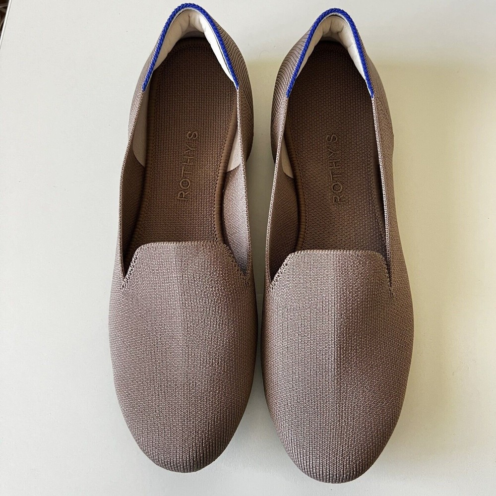 Rothys Sz 9.5 Solid Classic Mocha Tan Lt Brown Washable The Loafer Padded Heel